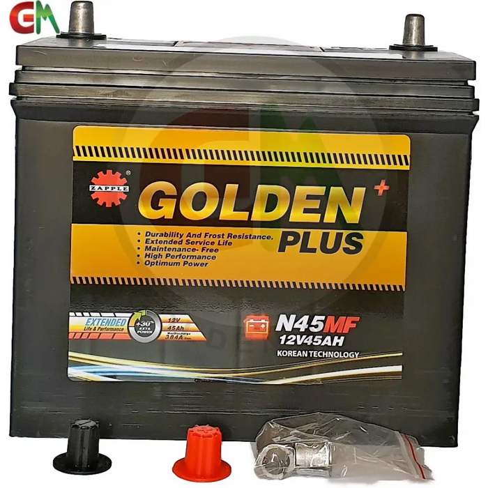 Zapple Golden Plus Car Battery - N45MF 12V45AH - Car Battery